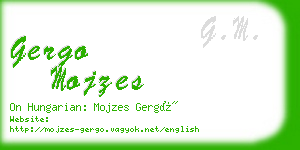 gergo mojzes business card